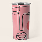 Abstract Face Line Art 02 Travel Mug Gallery Image 1