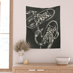 Retro Sneakers Drawing 4 Wall Tapestry Gallery Image 2