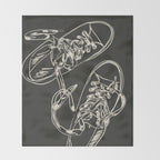 Retro Sneakers Drawing 4 Throw Blanket Gallery Image 2