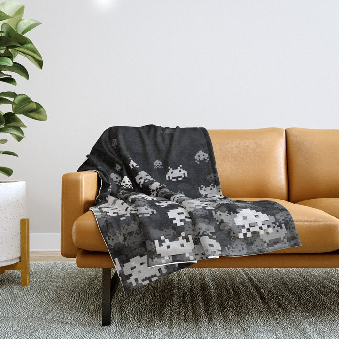 Invaded BLACK Throw Blanket Gallery Image 1