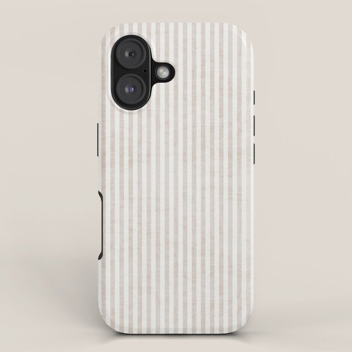 Aegean Wide Ticking Stripe Jute Iphone Case