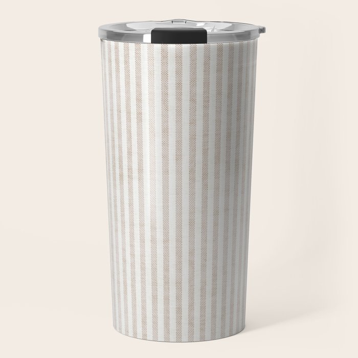  AEGEAN WIDE TICKING STRIPE JUTE Travel Mug Gallery Image 1