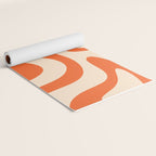 Retro Liquid Swirl Abstract Pattern Square in Tangerine Orange and Peach Yoga Mat Gallery Image 2