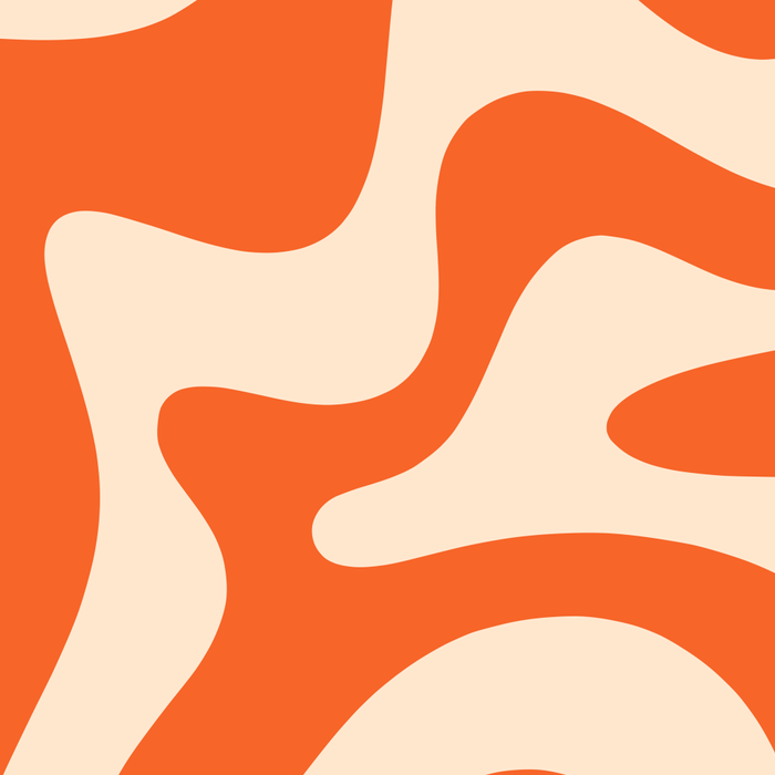 Retro Liquid Swirl Abstract Pattern Square in Tangerine Orange and Peach Coffee Mug Gallery Image 2