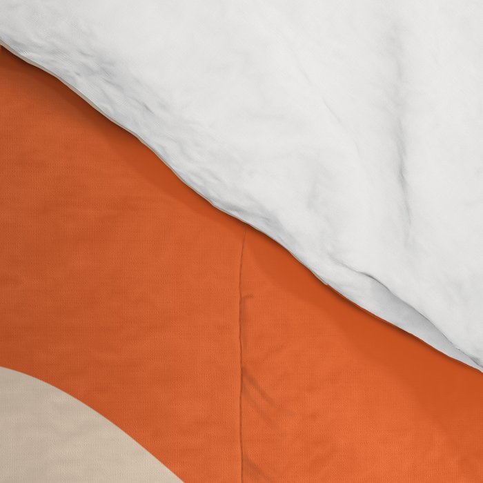 Retro Liquid Swirl Abstract Pattern Square in Tangerine Orange and Peach Comforter Gallery Image 4