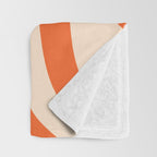 Retro Liquid Swirl Abstract Pattern Square in Tangerine Orange and Peach Throw Blanket Gallery Image 3