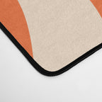Retro Liquid Swirl Abstract Pattern Square in Tangerine Orange and Peach Desk Mat Gallery Image 4