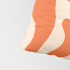 Retro Liquid Swirl Abstract Pattern Square in Tangerine Orange and Peach Pillow Sham Gallery Image 4