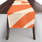 Retro Liquid Swirl Abstract Pattern Square in Tangerine Orange and Peach Table Runner Gallery Image 1