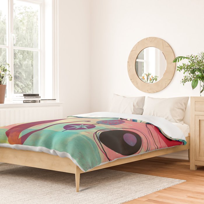 Mid-Century Modern 2 Cats - Graffiti Style Duvet Cover Gallery Image 2
