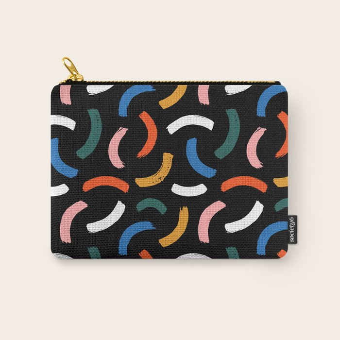 Colorful paint brush stroke line art pattern Carry All Pouch Gallery Image 1