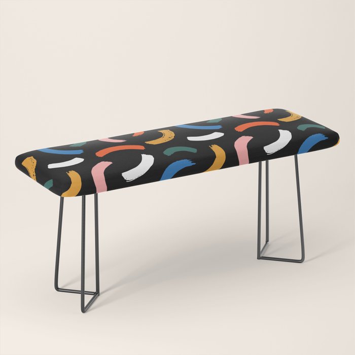 Colorful paint brush stroke line art pattern Bench Gallery Image 1