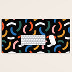 Colorful paint brush stroke line art pattern Desk Mat Gallery Image 1