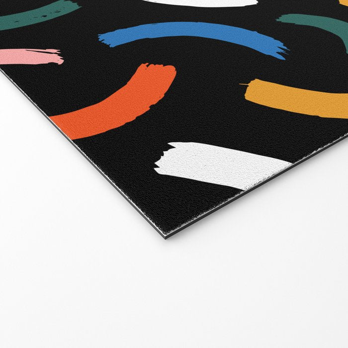 Colorful paint brush stroke line art pattern Welcome Mat Gallery Image 2