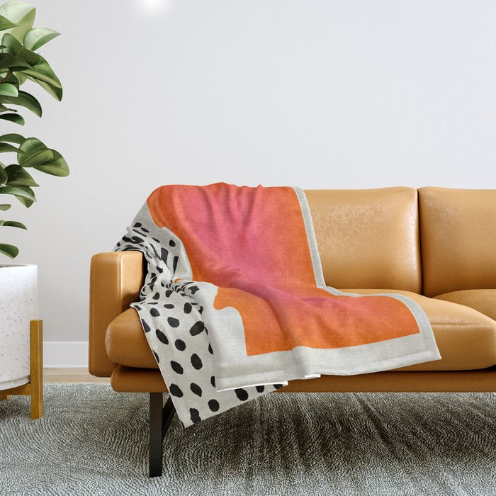 Sunset & Spots: Mid Century Abstraction Throw Blanket Gallery Image 1