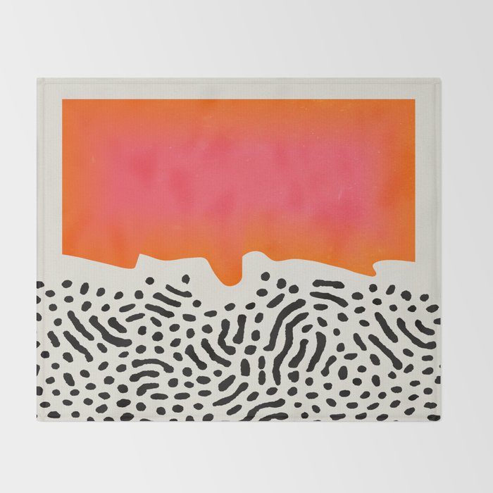 Sunset & Spots: Mid Century Abstraction Throw Blanket Gallery Image 2