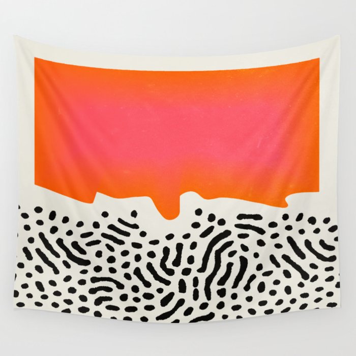 Sunset & Spots: Mid Century Abstraction Wall Tapestry Gallery Image 4