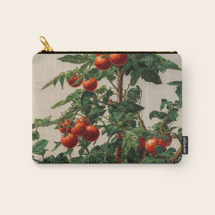 Japandi Wall Art Tomato Girl Summer Japanese Art Botanical Wall Art Sage Green Poster Maximalist Art Carry All Pouch Gallery Image 1