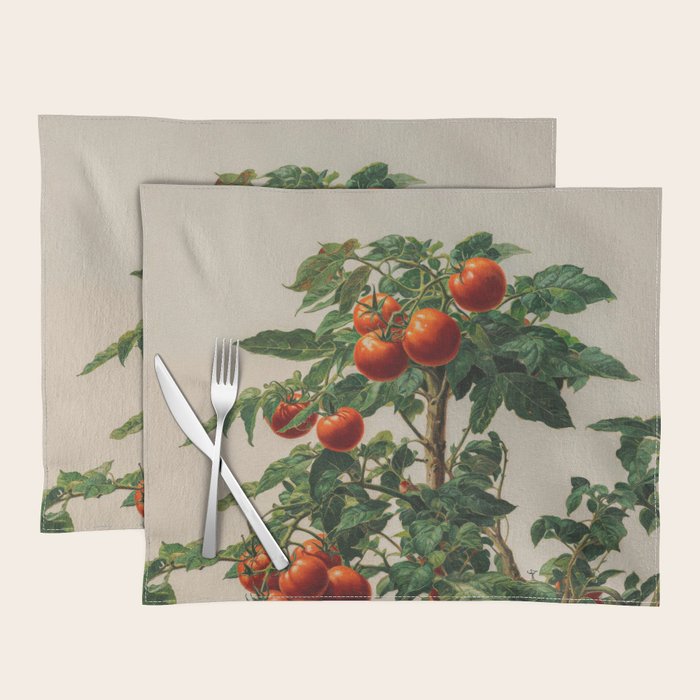 Japandi Wall Art Tomato Girl Summer Japanese Art Botanical Wall Art Sage Green Poster Maximalist Art Placemat Gallery Image 1