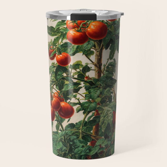 Japandi Wall Art Tomato Girl Summer Japanese Art Botanical Wall Art Sage Green Poster Maximalist Art Travel Mug Gallery Image 1
