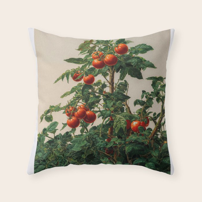 Japandi Wall Art Tomato Girl Summer Japanese Art Botanical Wall Art Sage Green Poster Maximalist Art Throw Pillow Gallery Image 6
