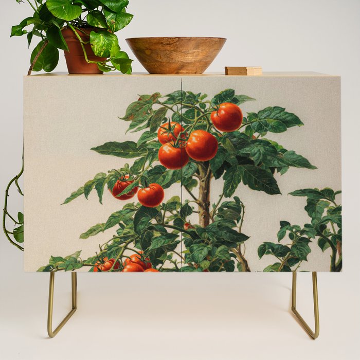 Japandi Wall Art Tomato Girl Summer Japanese Art Botanical Wall Art Sage Green Poster Maximalist Art Credenza Gallery Image 1