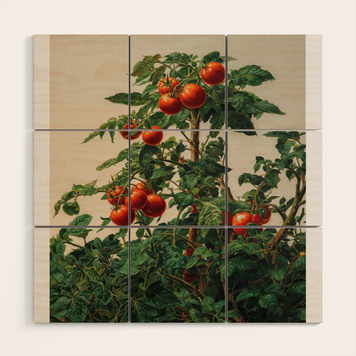 Japandi Wall Art Tomato Girl Summer Japanese Art Botanical Wall Art Sage Green Poster Maximalist Art Wood Wall Art Gallery Image 1