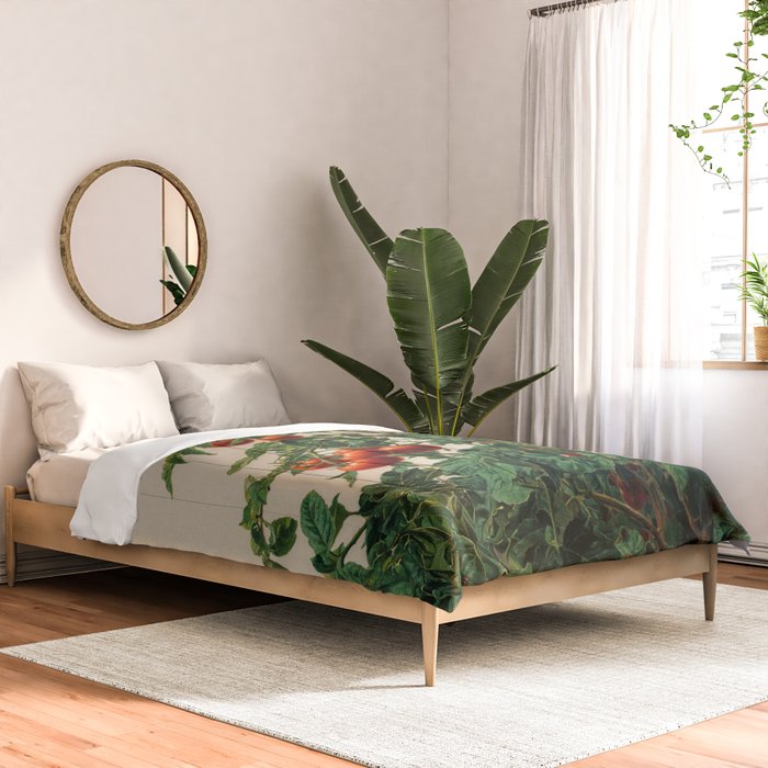 Japandi Wall Art Tomato Girl Summer Japanese Art Botanical Wall Art Sage Green Poster Maximalist Art Comforter Gallery Image 2