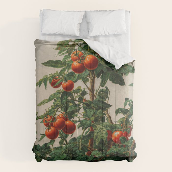 Japandi Wall Art Tomato Girl Summer Japanese Art Botanical Wall Art Sage Green Poster Maximalist Art Comforter Gallery Image 1