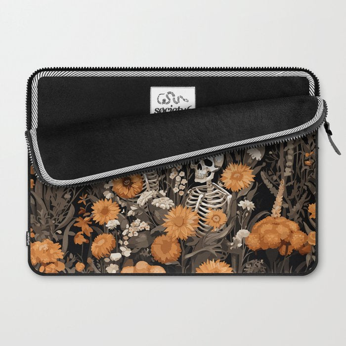 Bones and Blooms Skeleton Art Laptop Sleeve Gallery Image 2