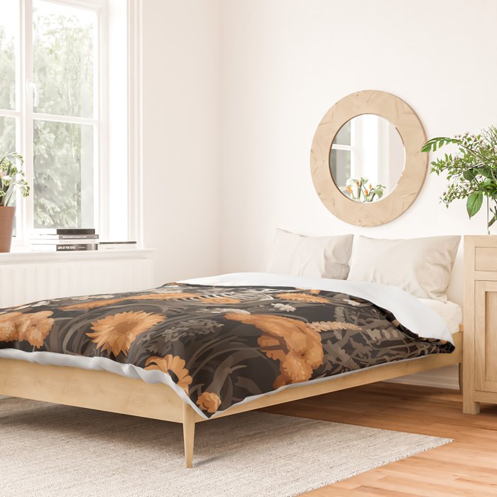 Bones and Blooms Skeleton Art Duvet Cover Gallery Image 2