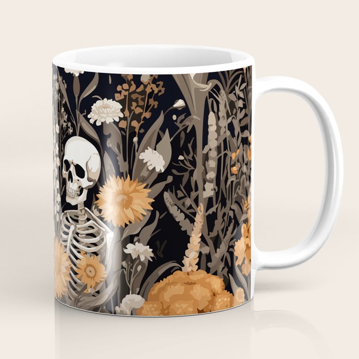 Bones and Blooms Skeleton Art Coffee Mug Gallery Image 1