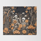 Bones and Blooms Skeleton Art Throw Blanket Gallery Image 2