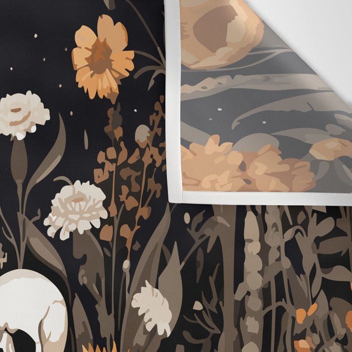 Bones and Blooms Skeleton Art Wall Tapestry Gallery Image 3