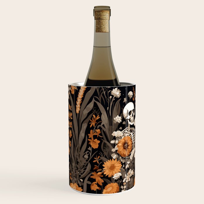 Bones and Blooms Skeleton Art Wine Chiller Gallery Image 2