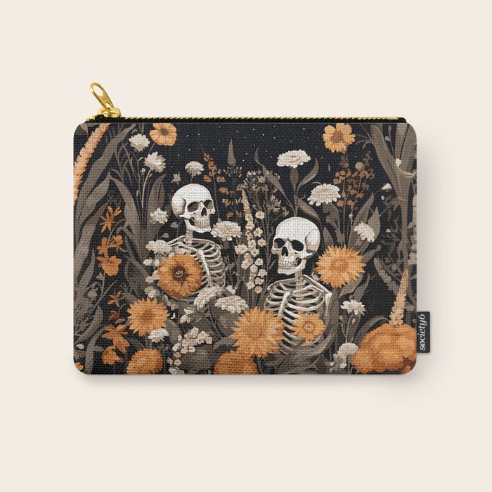 Bones and Blooms Skeleton Art Carry All Pouch Gallery Image 1