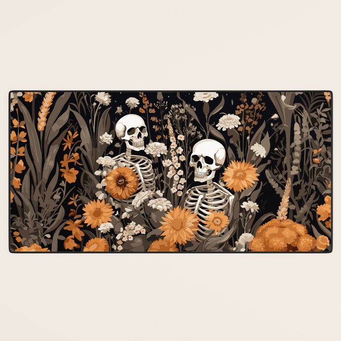 Bones and Blooms Skeleton Art Desk Mat Gallery Image 3
