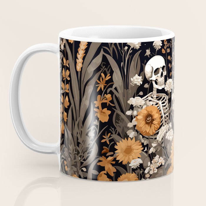 Bones and Blooms Skeleton Art Coffee Mug Gallery Image 3