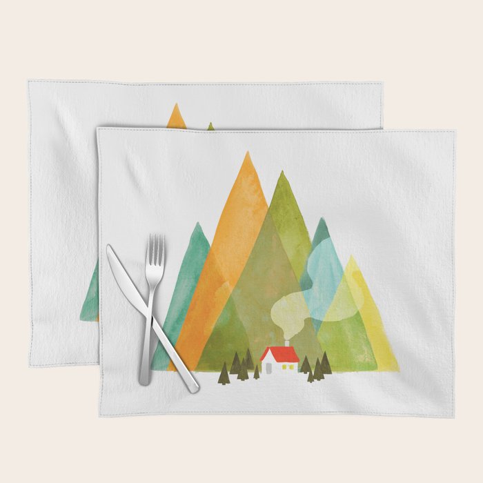 House at the foot of the mountains Placemat Gallery Image 1