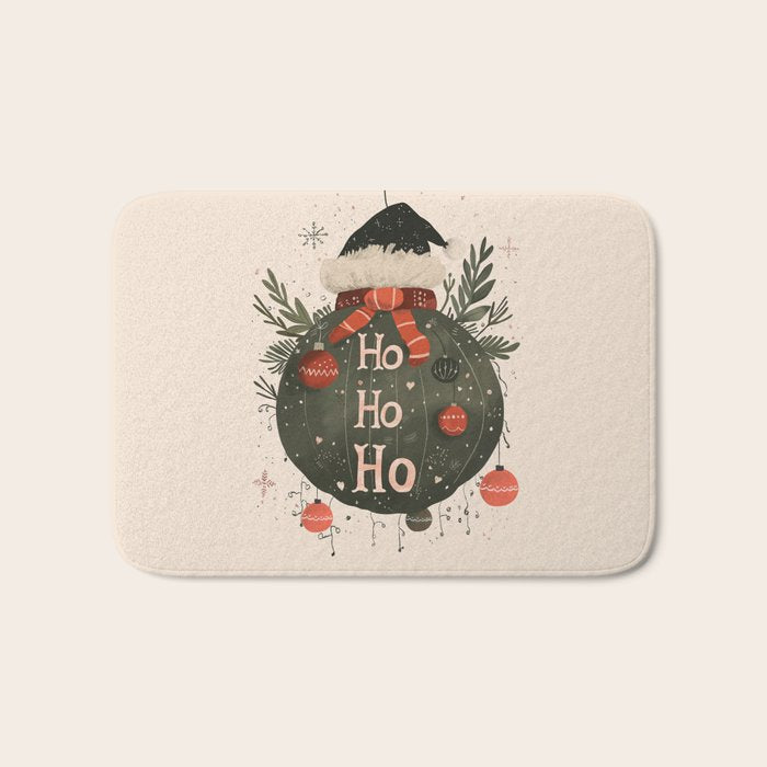 Festive Ho Ho Ho Bauble Bath Mat Gallery Image 1