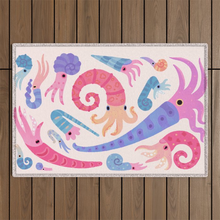 Ancient cephalopods Outdoor Rug Gallery Image 1
