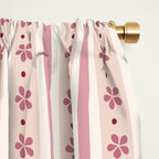 Pink Stripes And Flowers Window Curtain Gallery Image 2