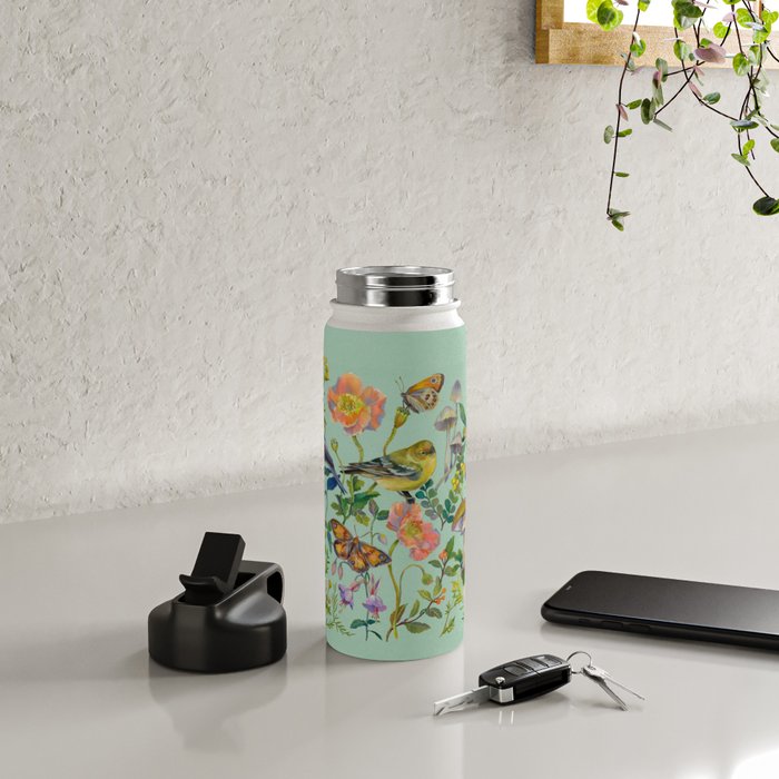 Flower Birds Garden Water Bottle Gallery Image 4