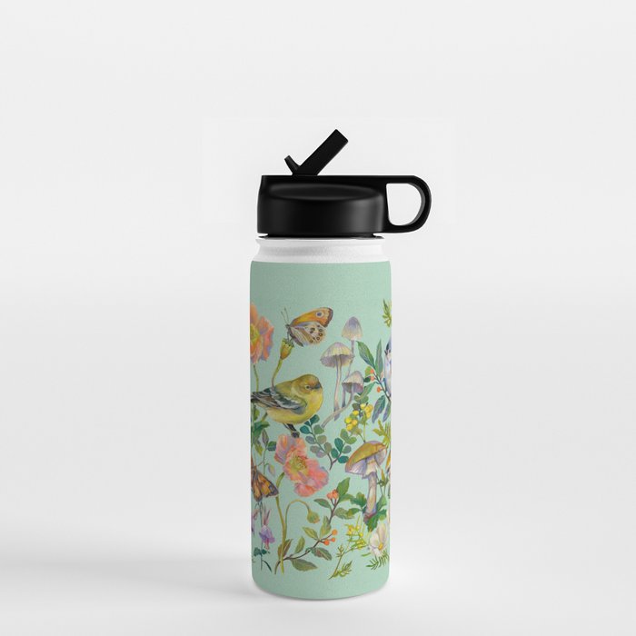 Flower Birds Garden Water Bottle Gallery Image 1