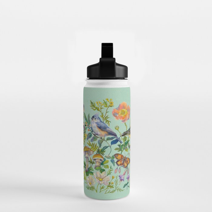 Flower Birds Garden Water Bottle Gallery Image 2