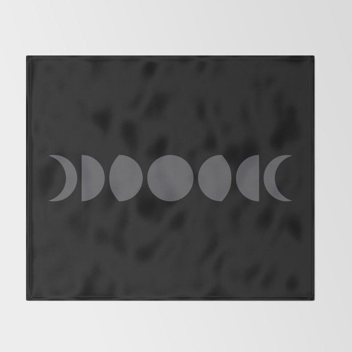 Minimal Moon Phases VII Throw Blanket Gallery Image 2