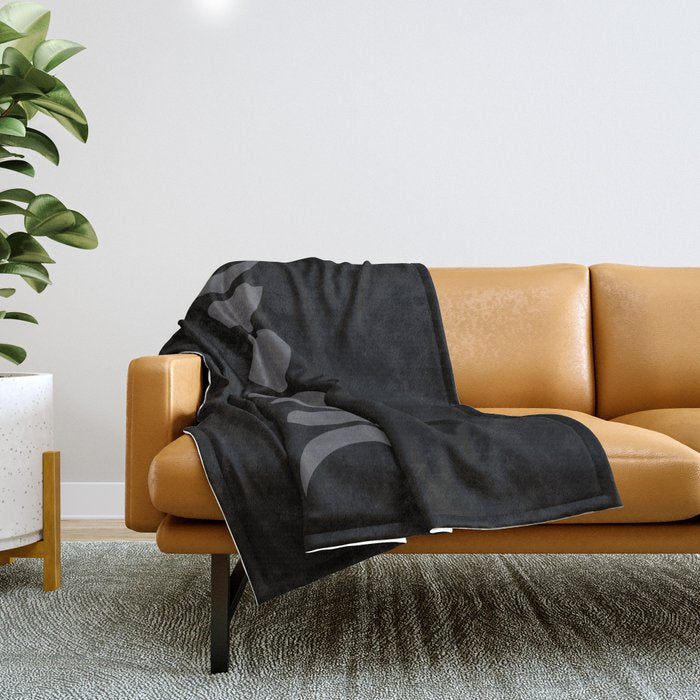 Minimal Moon Phases VII Throw Blanket Gallery Image 1
