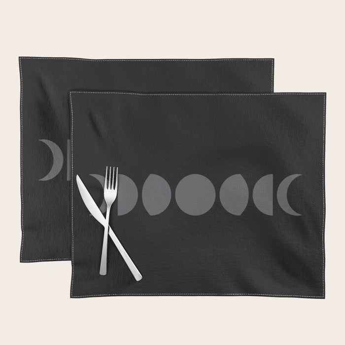 Minimal Moon Phases VII Placemat Gallery Image 1