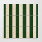 Jumbo Forest Green and White Rustic Vertical Cabana Stripes Wood Wall Art Gallery Image 1