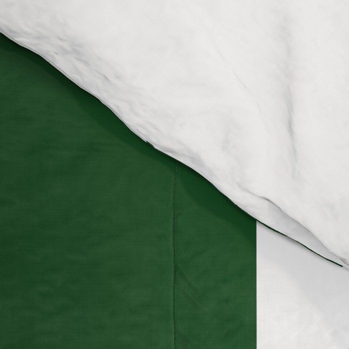 Jumbo Forest Green and White Rustic Vertical Cabana Stripes Comforter Gallery Image 4